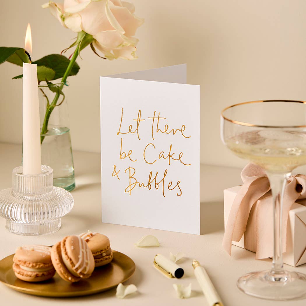 Let there be Cake and Bubbles Card | Luxury Foil Design