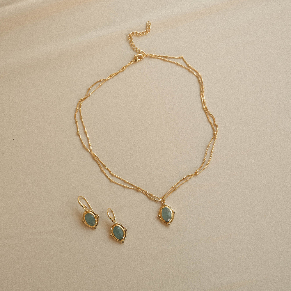 Breeze Necklace Milky Aquamarine