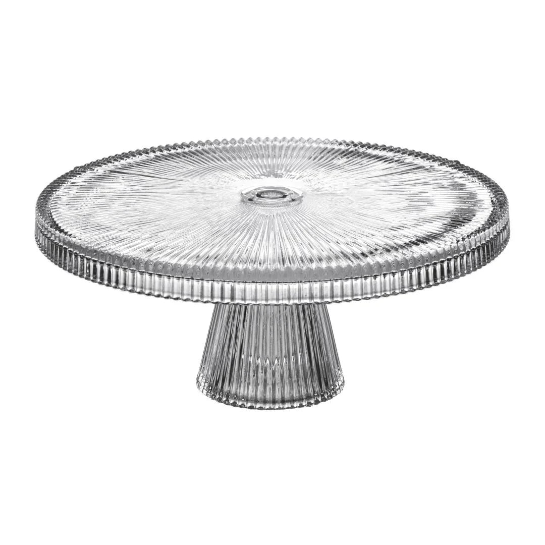 Ribbed Glass Cake Stand