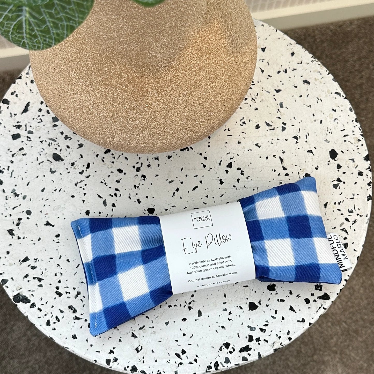 Eye Pillow - Dark Blue Gingham
