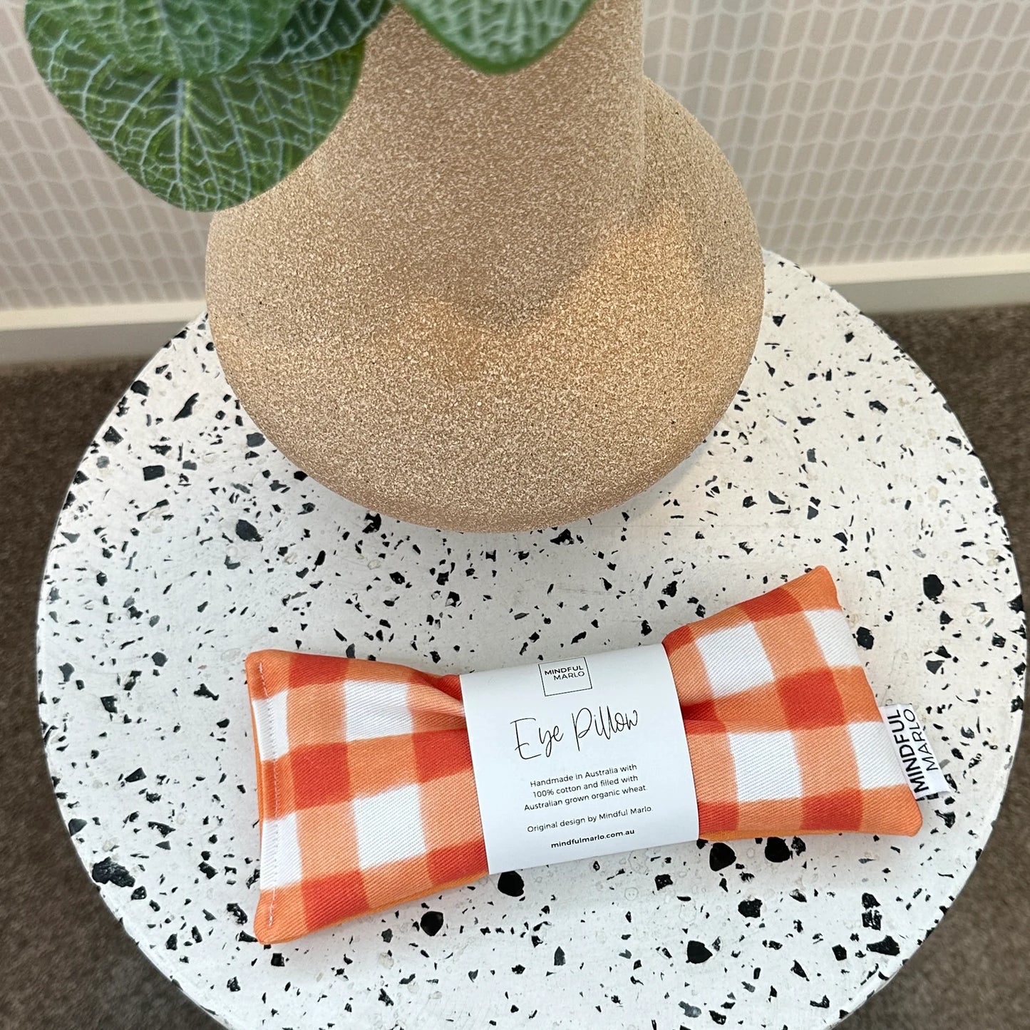 Eye Pillow - Orange Gingham