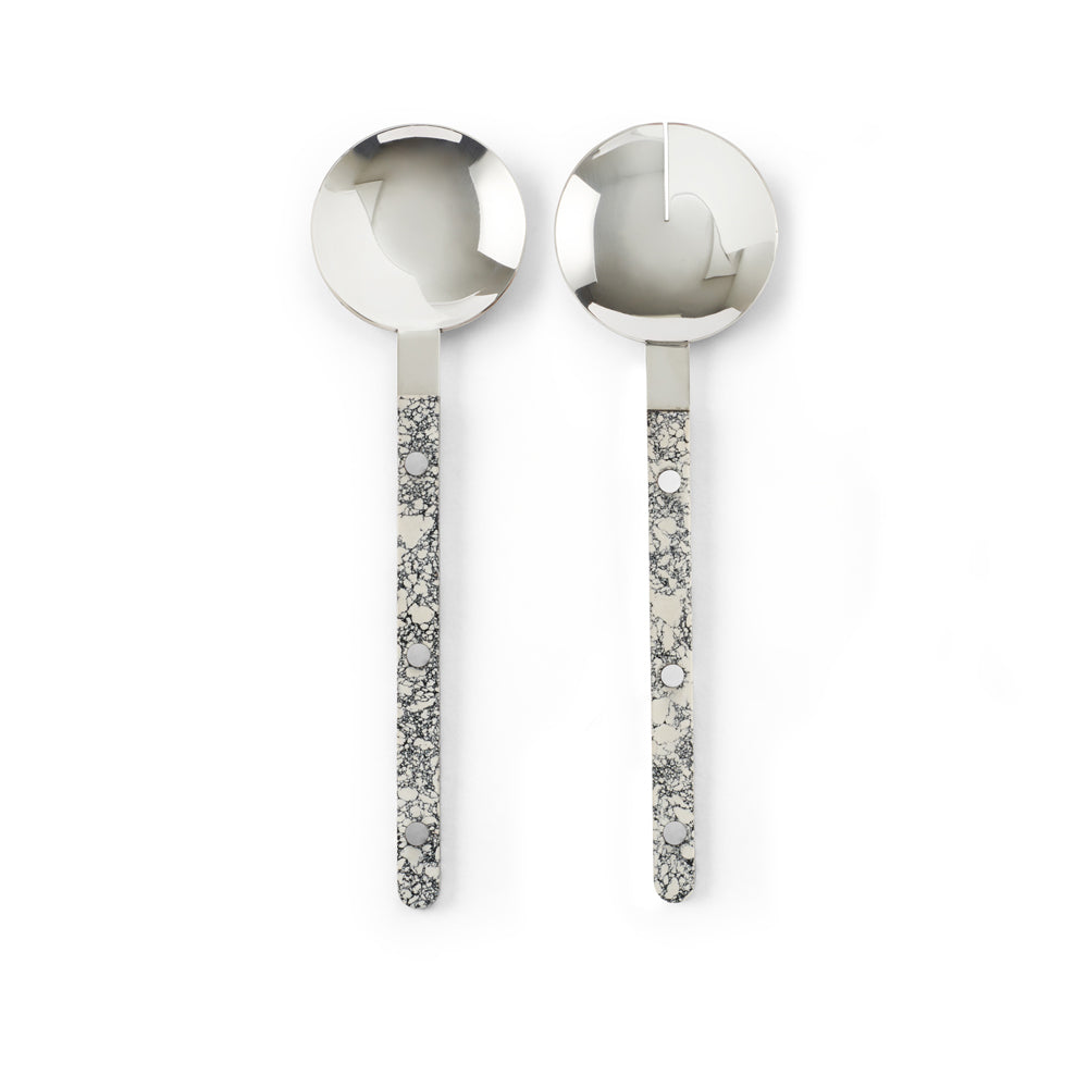 Salad Servers - Emerald, Taupe or Monochrome