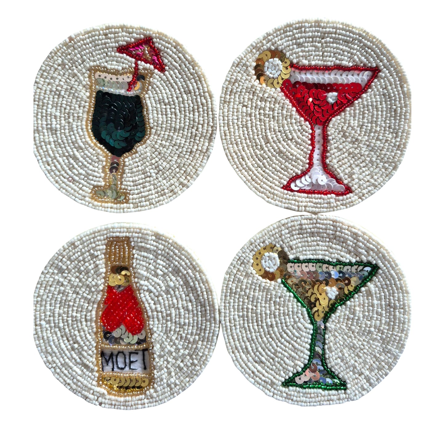 Cocktail Beaded Coaster Set of 4