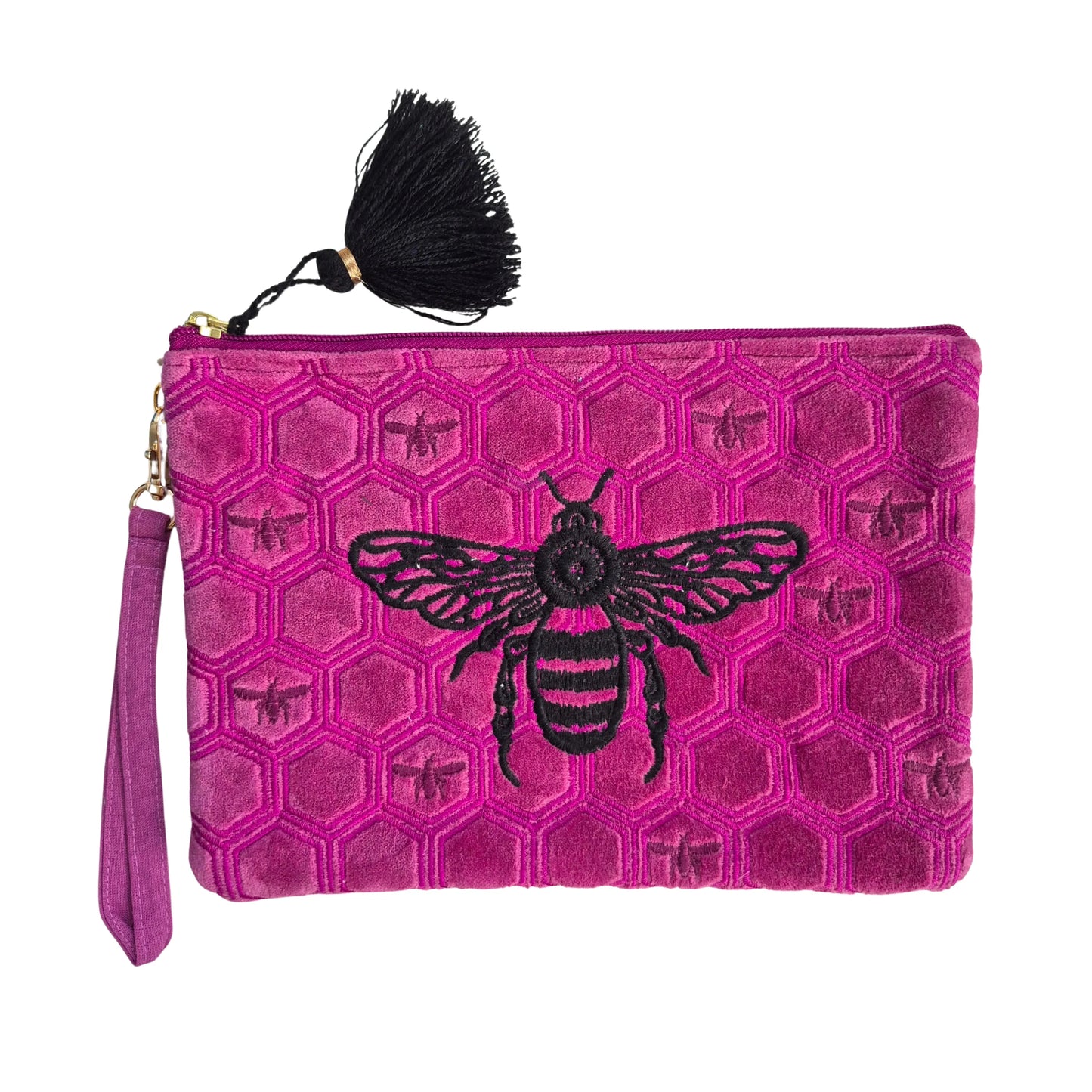 Purple Velvet Bee Clutch