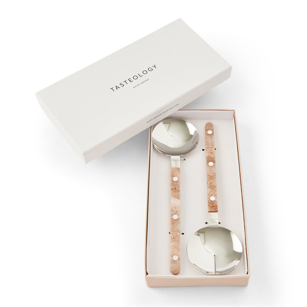 Salad Servers - Emerald, Taupe or Monochrome