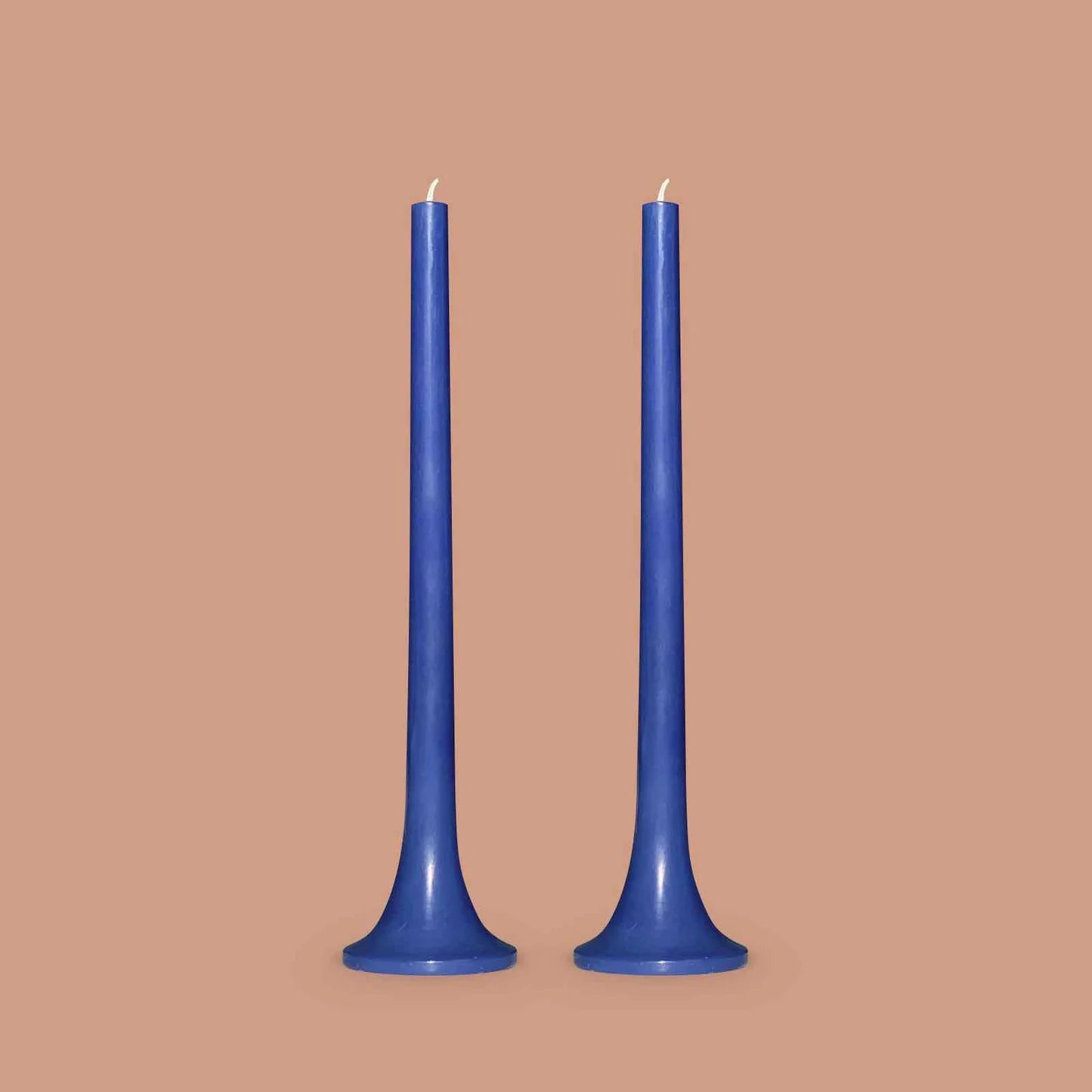 Ocean Blue Tusk Candle, Set of 2