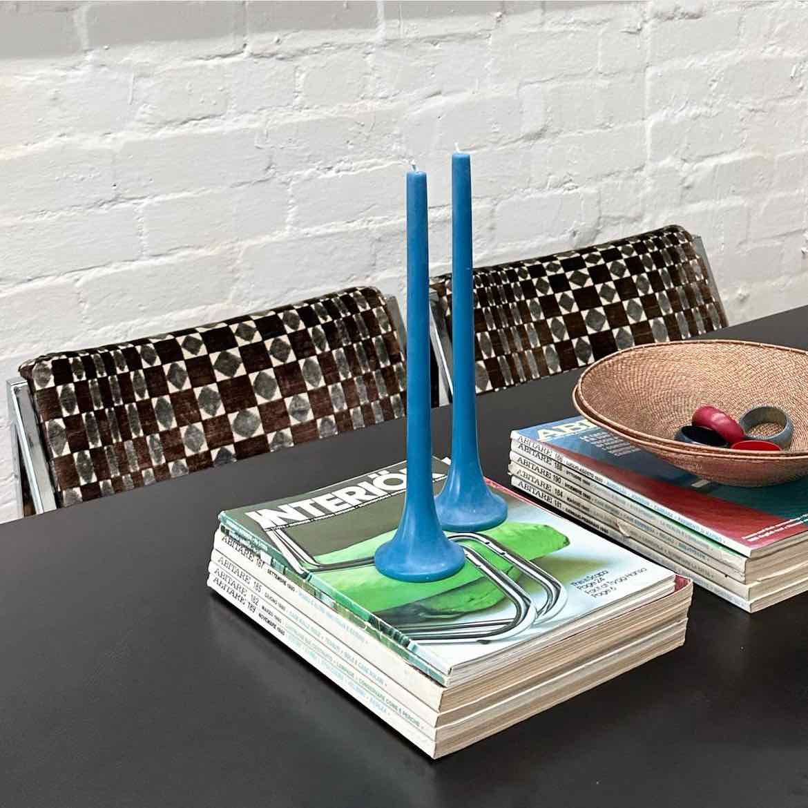 Ocean Blue Tusk Candle, Set of 2