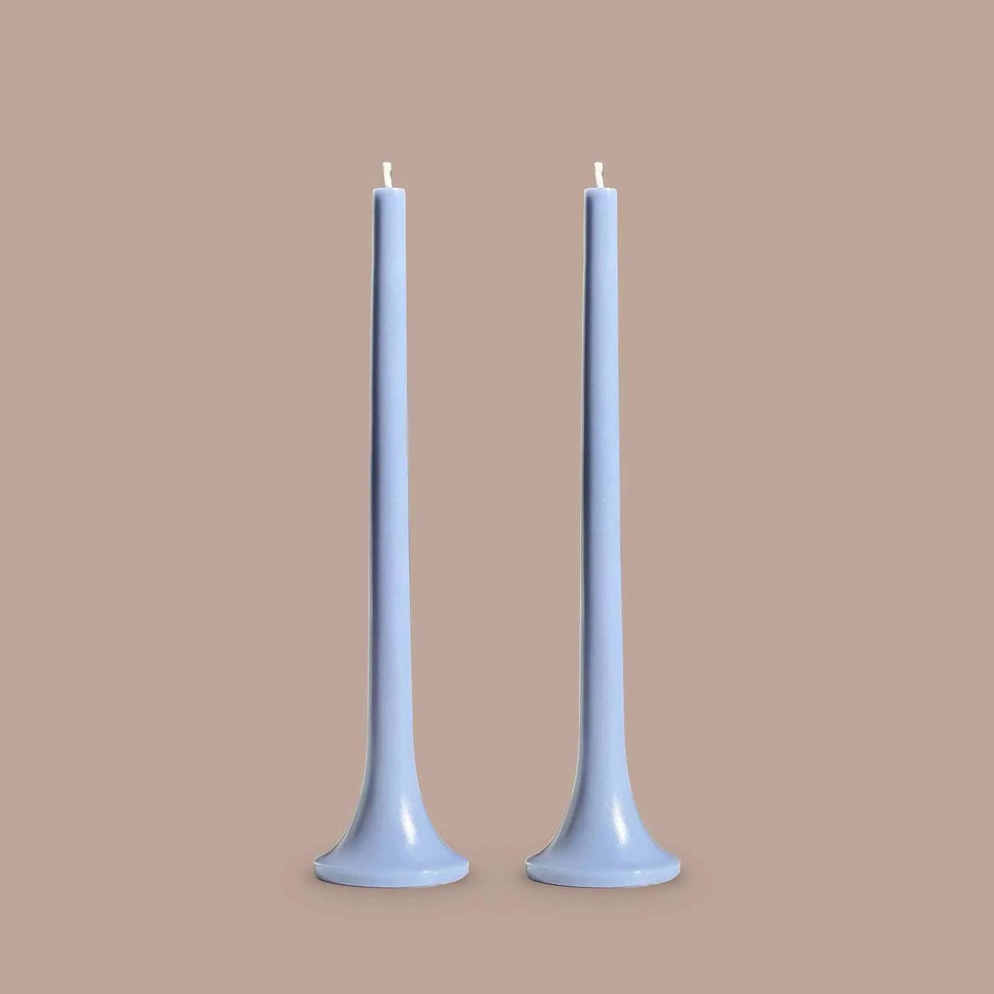 Sky Blue Tusk Candle, Set of 2