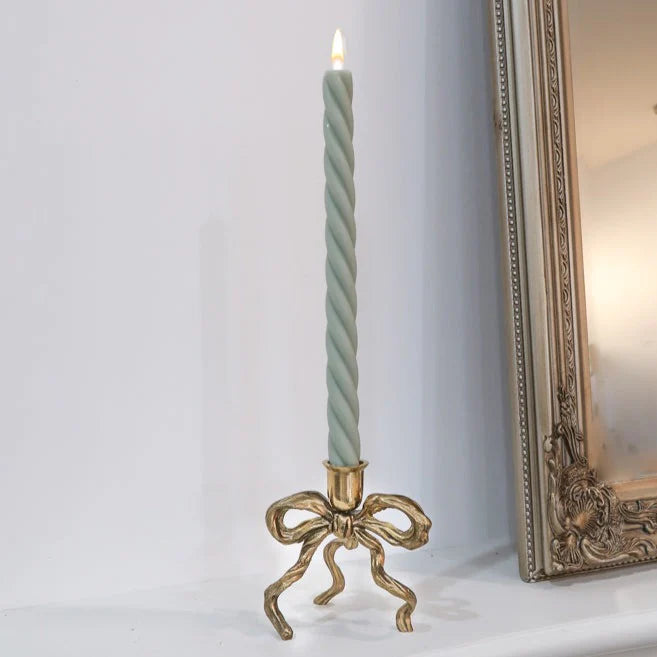 Brass Bow Candle Holder