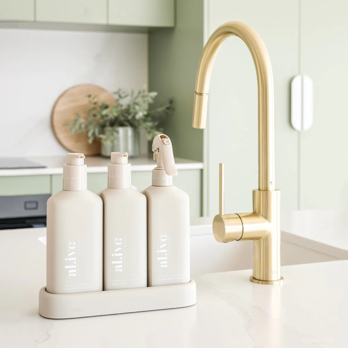 Al.ive Body Kitchen Trio - Dishwashing Liquid, Hand Wash & Bench Spray