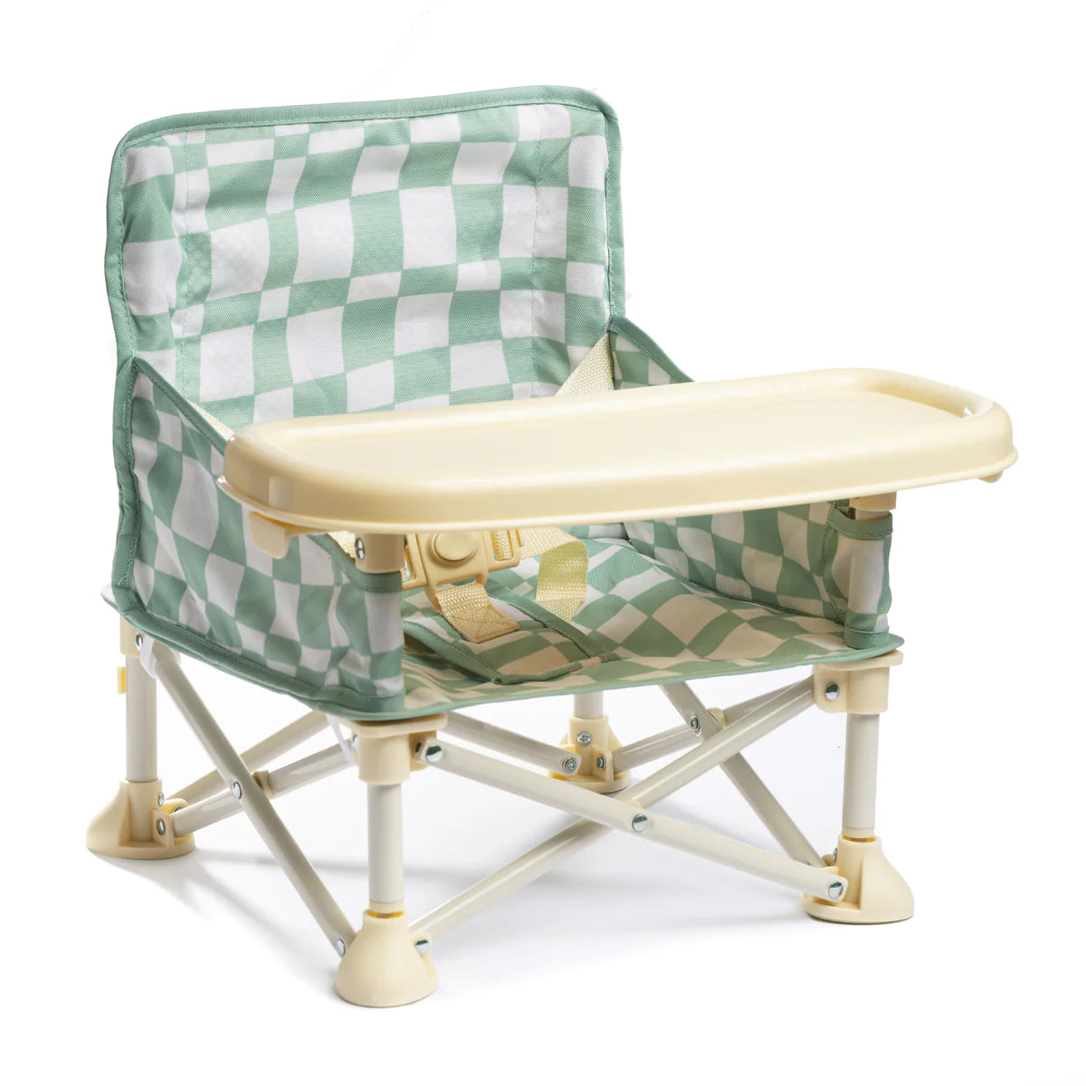 Green Checked Portable Baby Chair