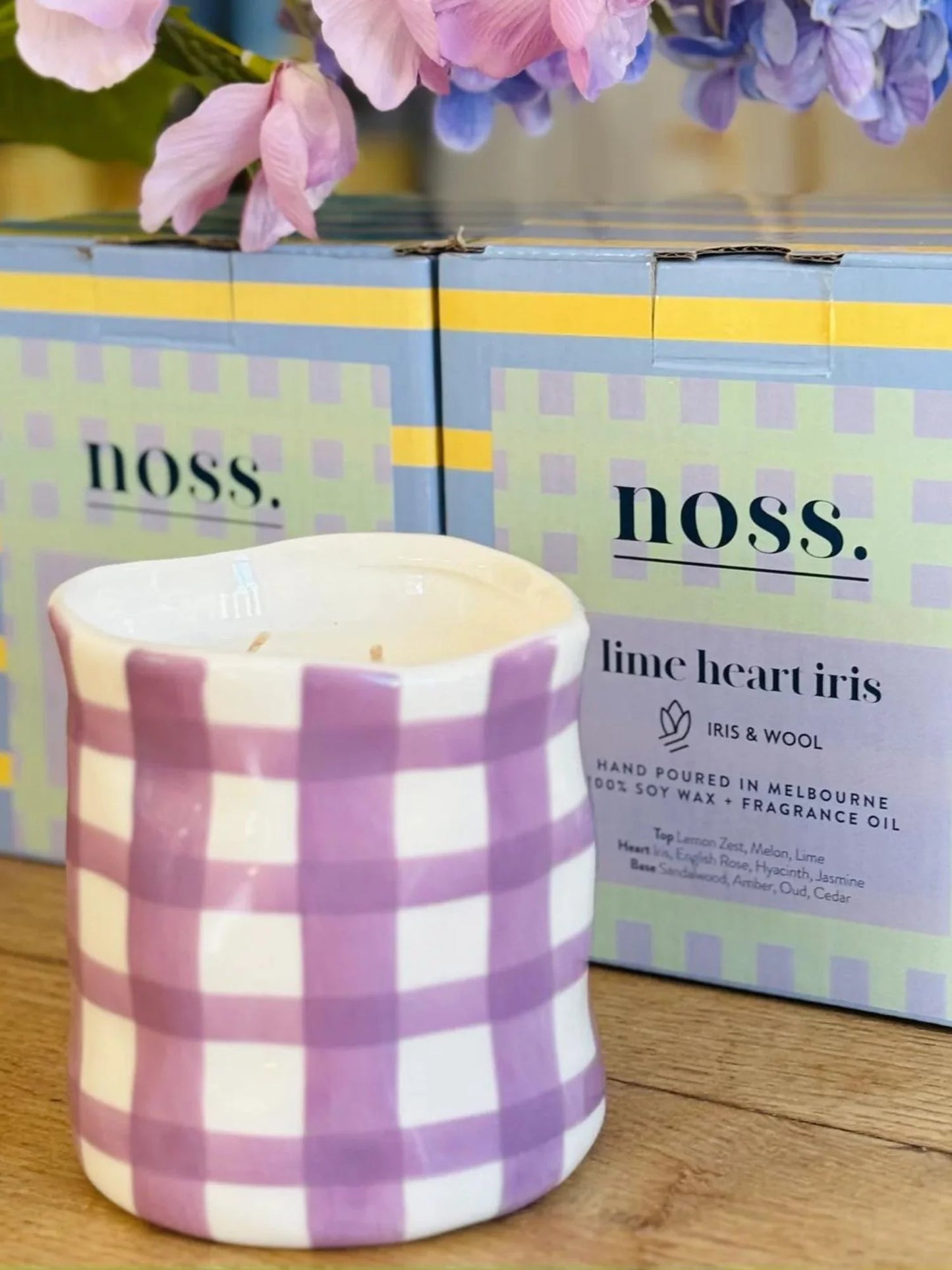 Lavender Gingham Candle