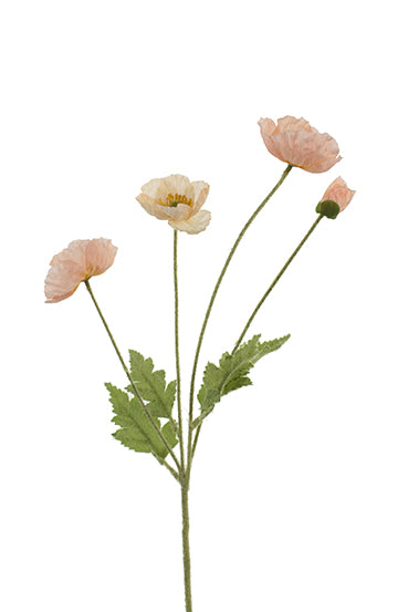 Artificial Spring Poppy - Light Orange