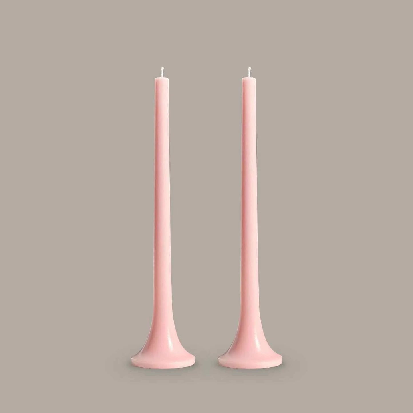 Pastel Pink Tusk Candle, Set of 2