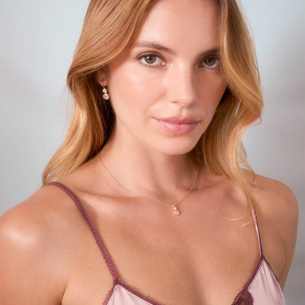 Dusty Necklace Rose Quartz