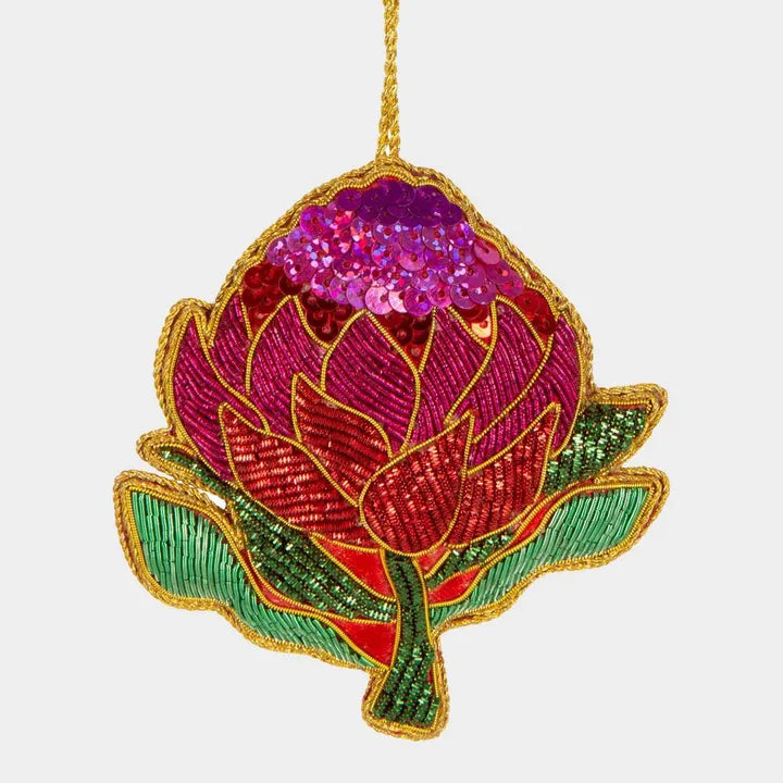 Waratah Flower Sequin Hanging Decoration
