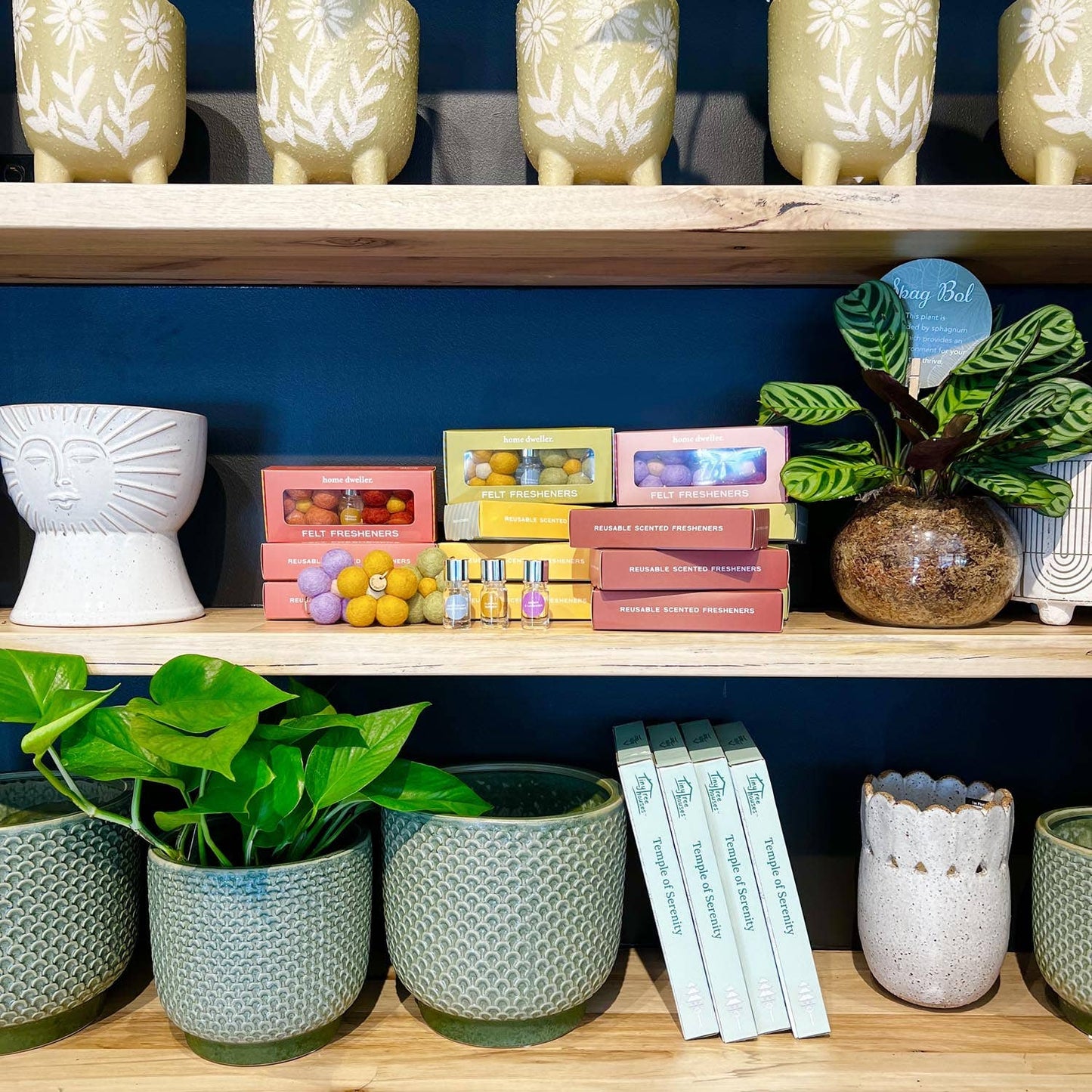 Felt Flower Air Fresheners - Blue Cypress & Jasmine