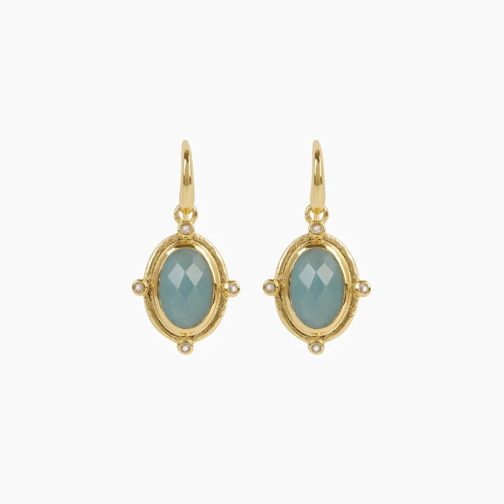 Breeze Earrings Milky Aquamarine