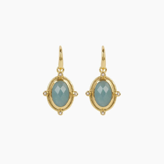 Breeze Earrings Milky Aquamarine