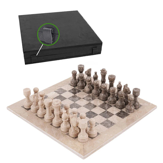 Marble Chess Set with storage box - 38cm