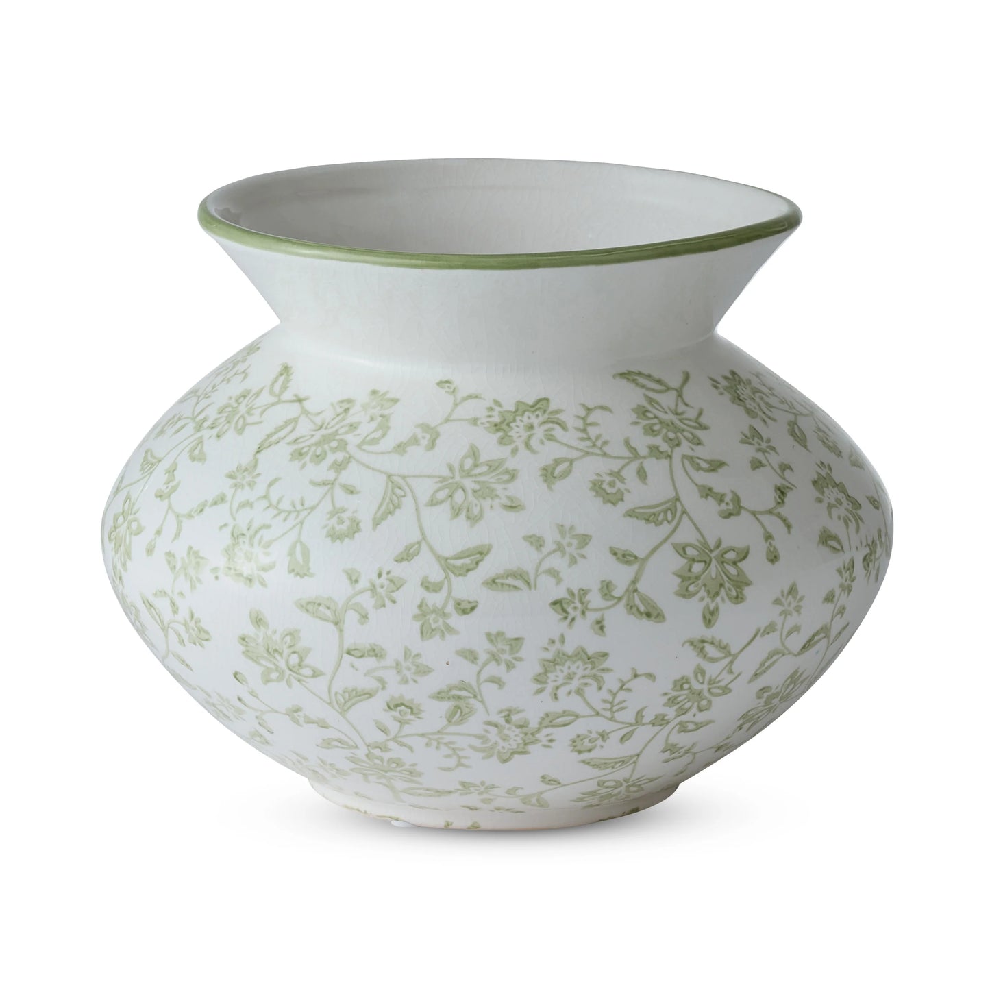 Arles Green Stamped Vase Large