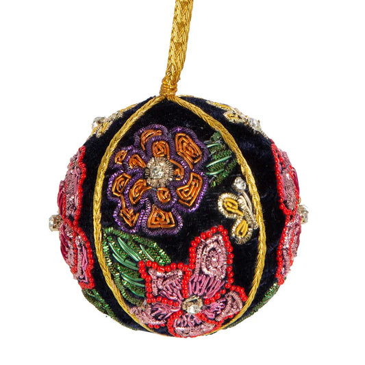 Velvet Flower Garden Bauble Christmas Tree Ornament