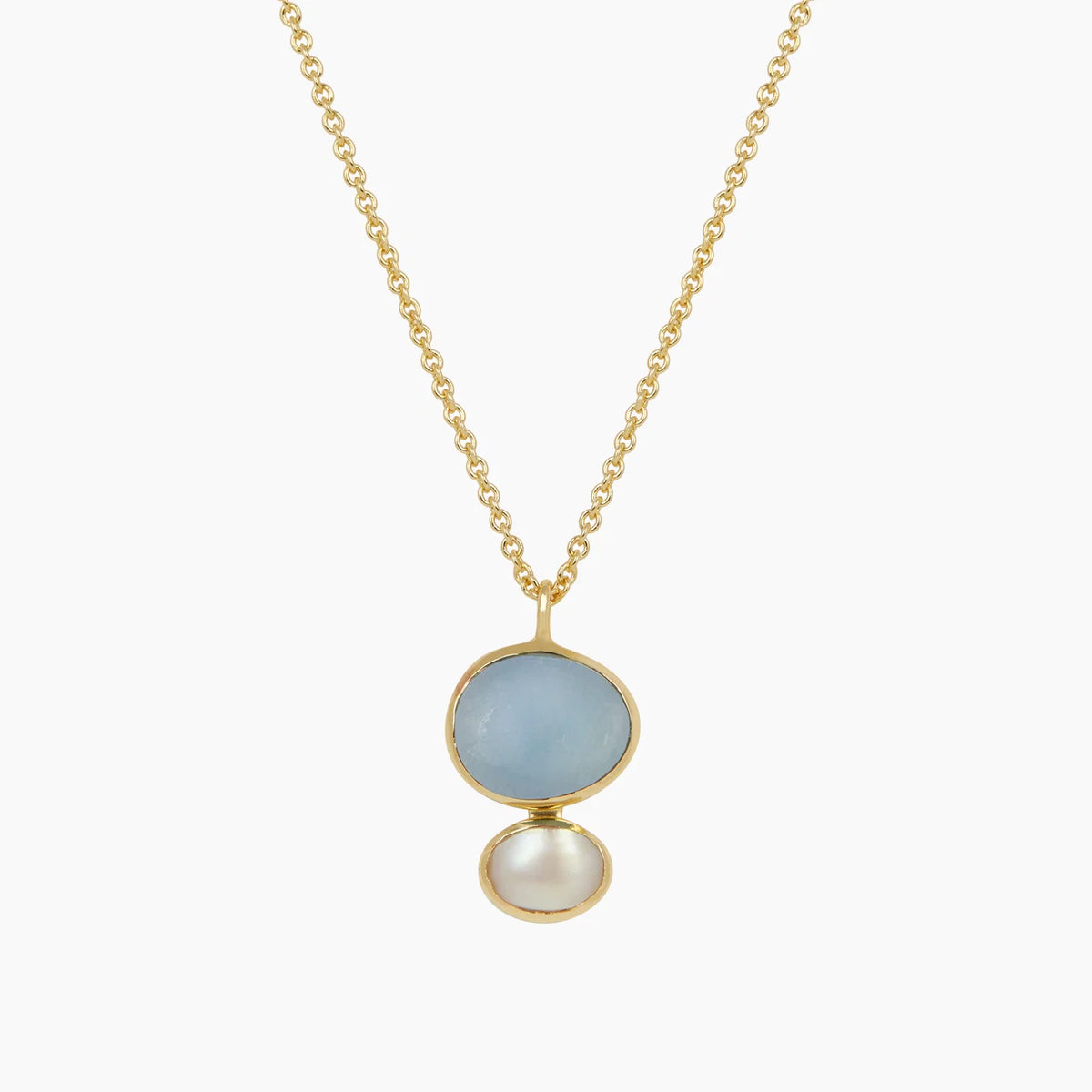 Cubism Necklace Milky Aquamarine