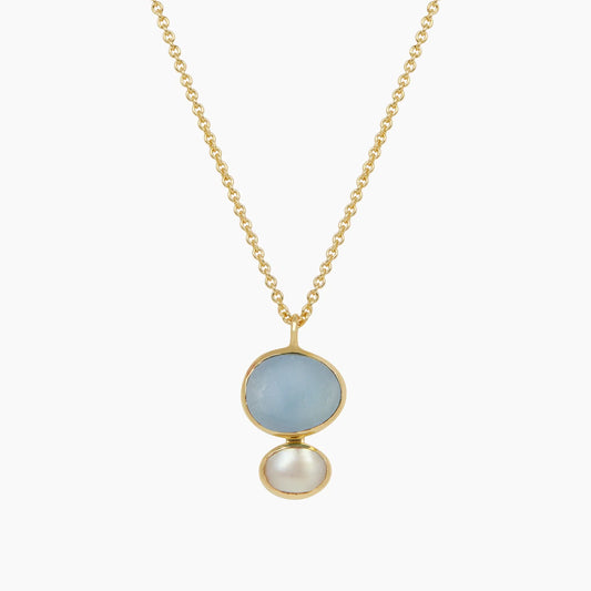 Cubism Necklace Milky Aquamarine
