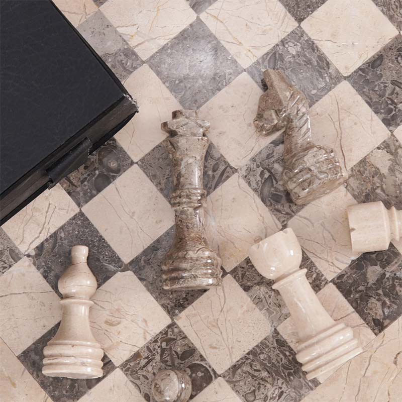 Marble Chess Set with storage box - 38cm