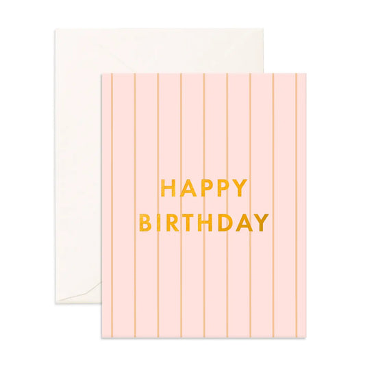 Happy Birthday Pinstripe Card