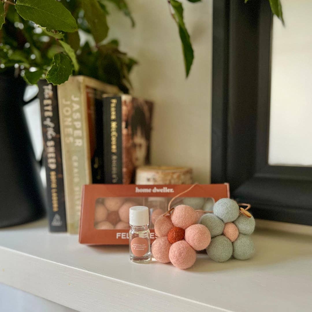 Felt Flower Air Fresheners - Blue Cypress & Jasmine