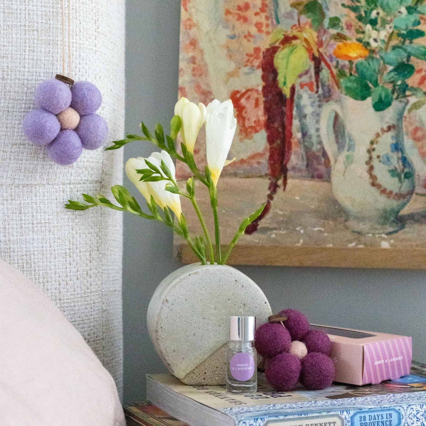 Felt Flower Air Fresheners - Amber & Lavender