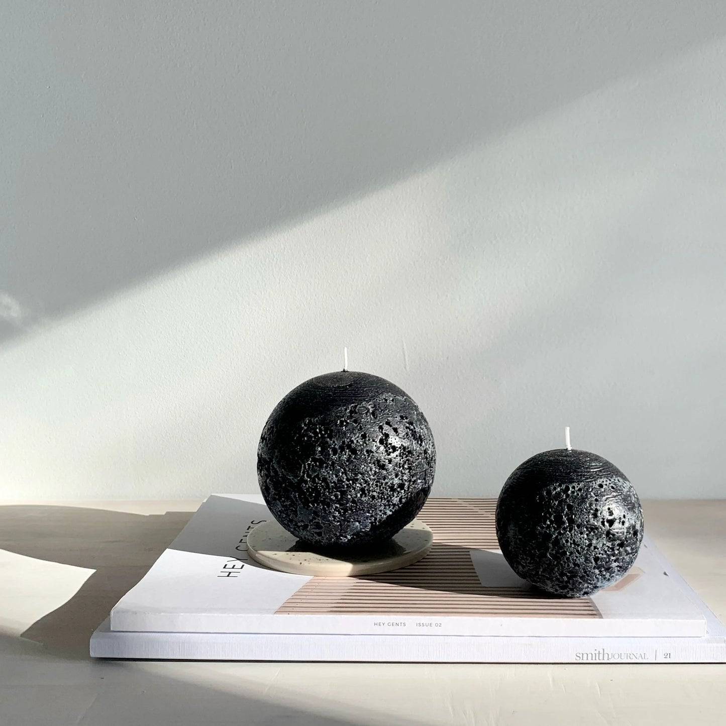 Sphere Textured Black Candle