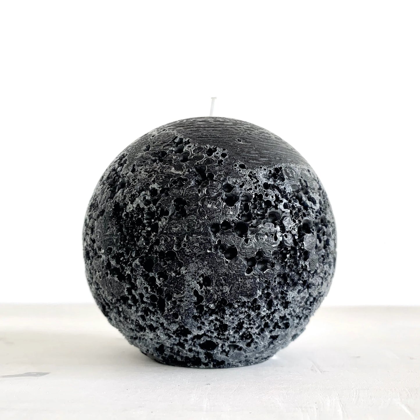 Sphere Textured Black Candle