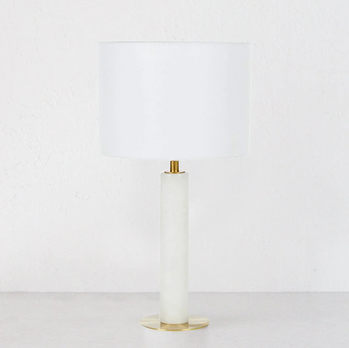 Aldora Marble Table Lamp with white shade