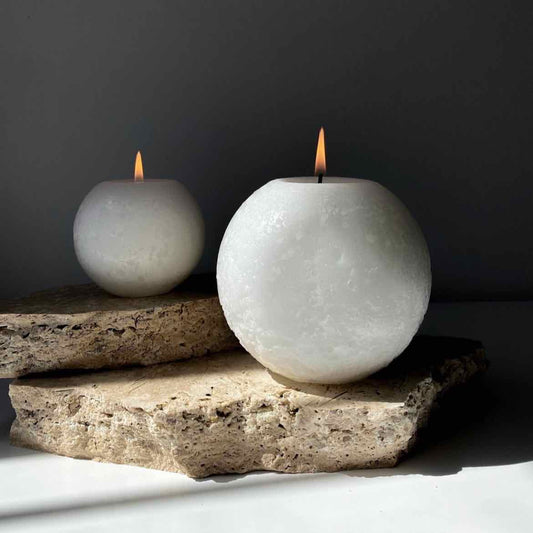 Sphere Textured White Candles
