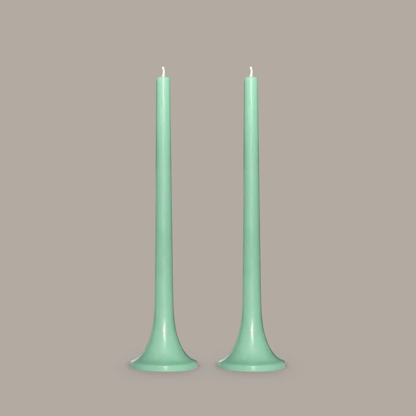 Jade Green Tusk Candle, Set of 2