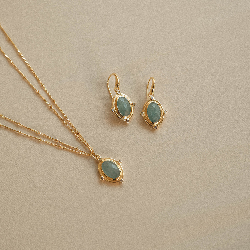 Breeze Earrings Milky Aquamarine