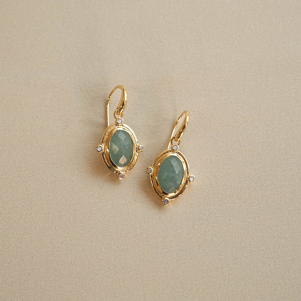 Breeze Earrings Milky Aquamarine