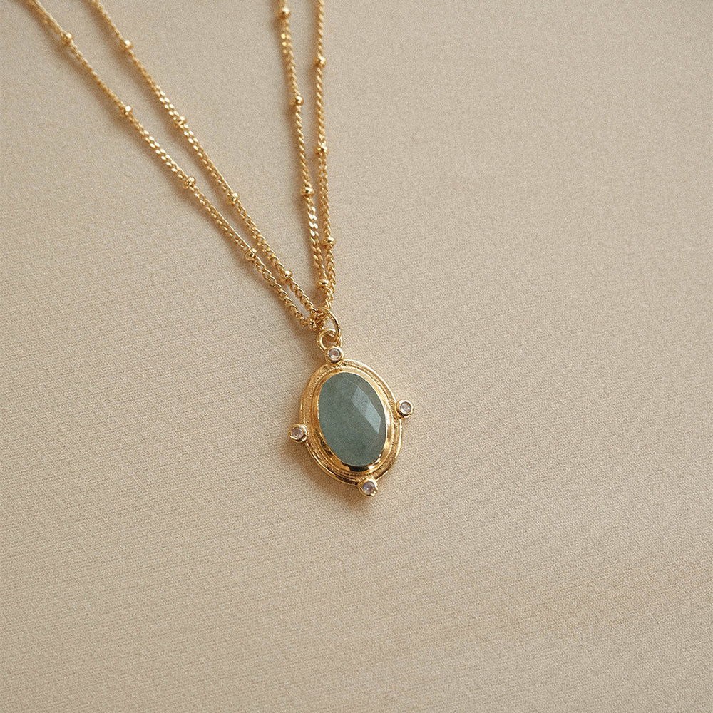 Breeze Necklace Milky Aquamarine
