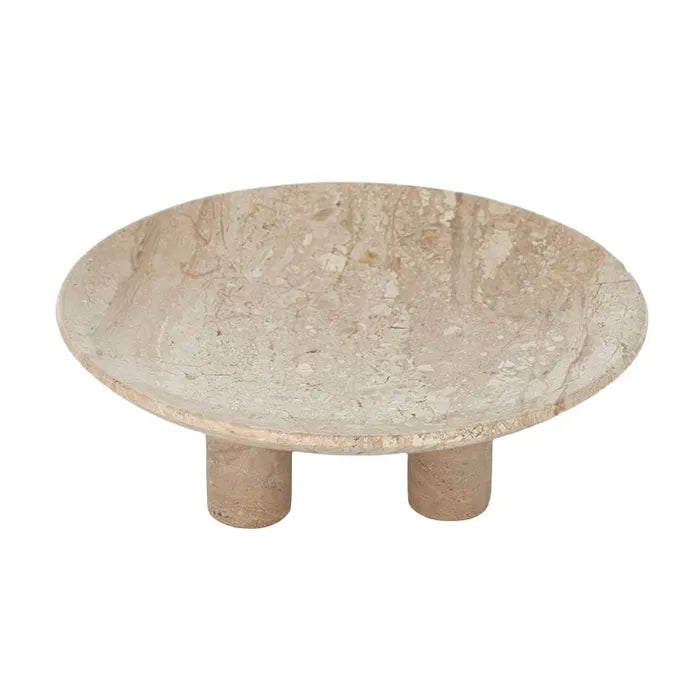 Chiara Marble round footed plate