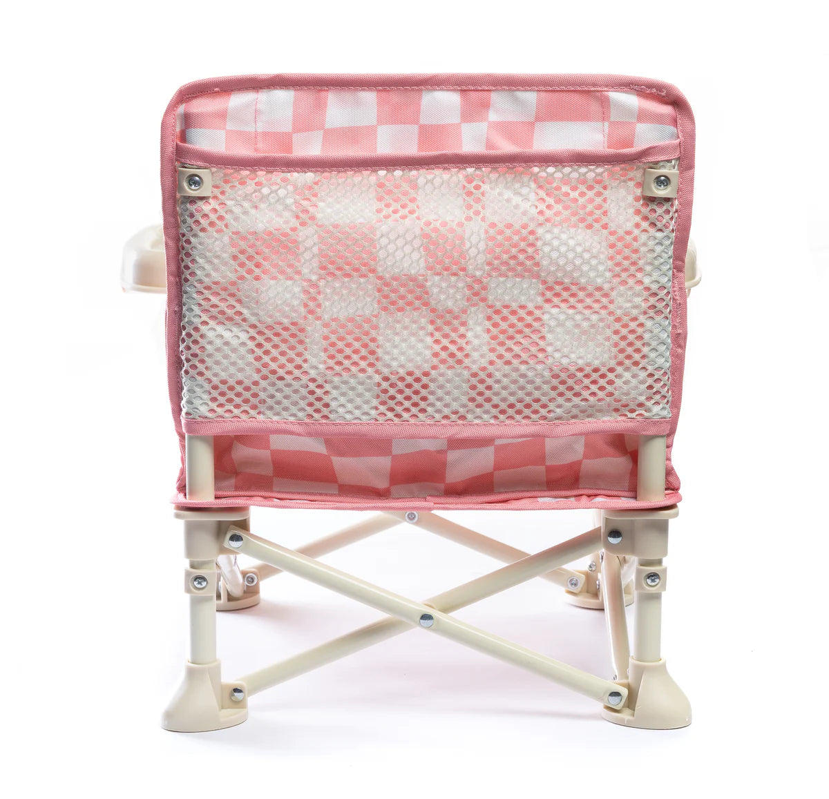 Pink Checked Portable Baby Chair