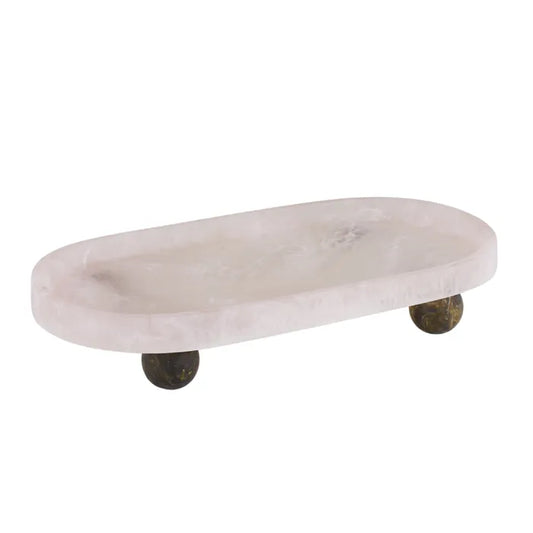 Kip Resin Foot Tray, Nude and Olive