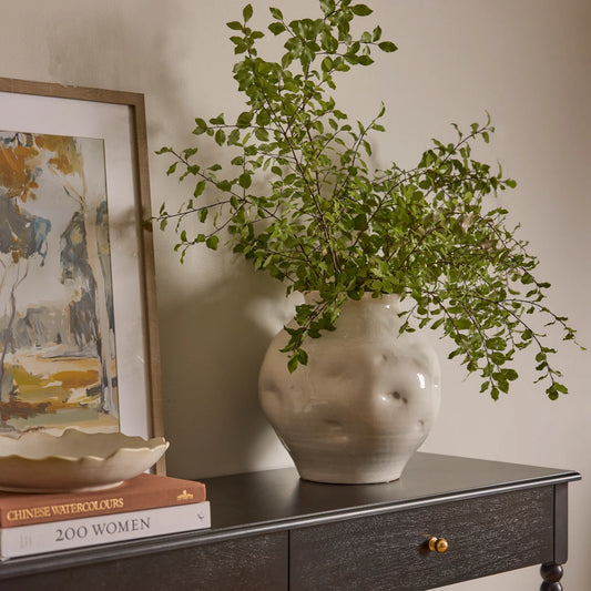 Dimple White Glazed Vase