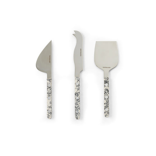 Cheese Knives Set of 3 - Emerald, Taupe or Monochrome