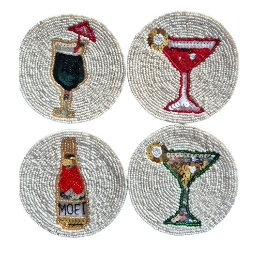 Cocktail Beaded Coaster Set of 4