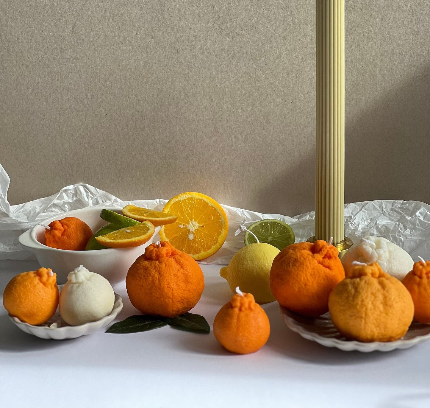 Soy Wax Orange Shaped Candles / Tangerine Fruit Candle