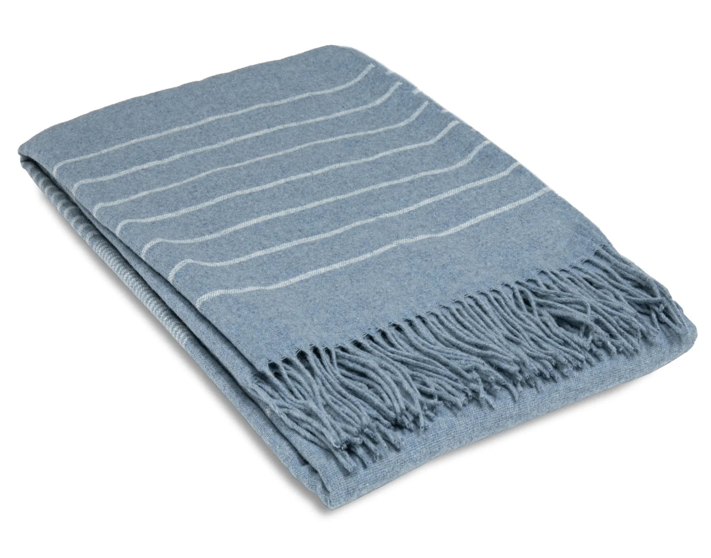 Merino Wool Blend Throw Rug - The Paddington Forever Blue