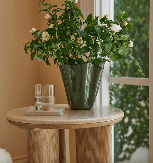Rippled Green Vase