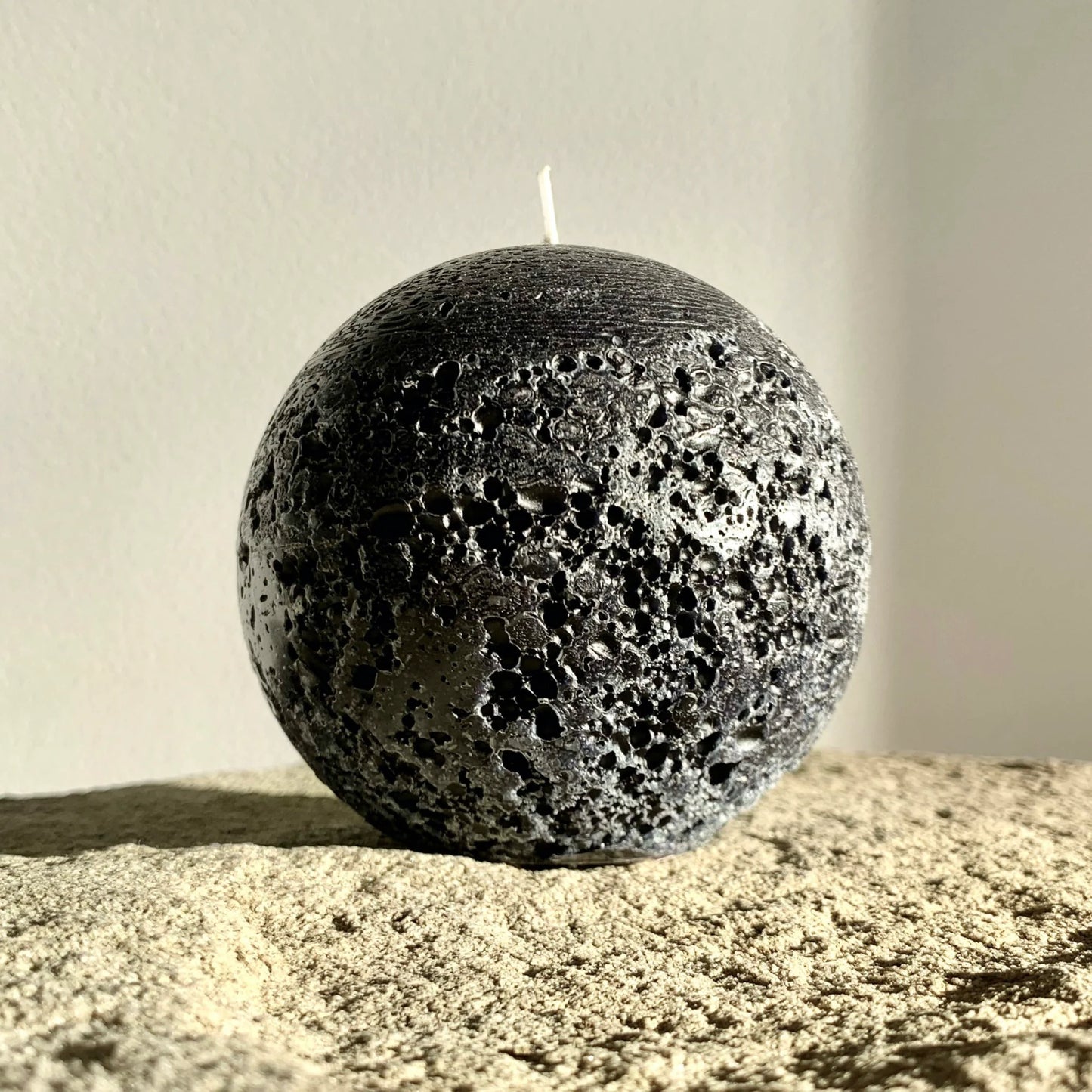 Sphere Textured Black Candle